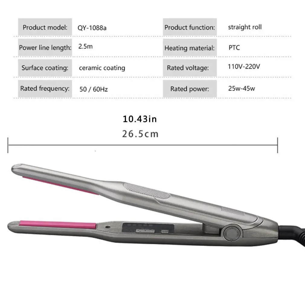 

Professional 2 in 1 Hair Straightener Curling Iron hair curler Flat Iron for Short Hair LED Hair Straightener
