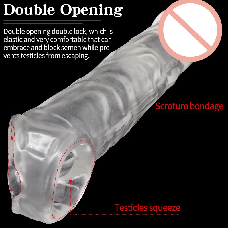 Прозрачный светящийся рукав с шипами Мужской пенис Кристальный игрушка для пары