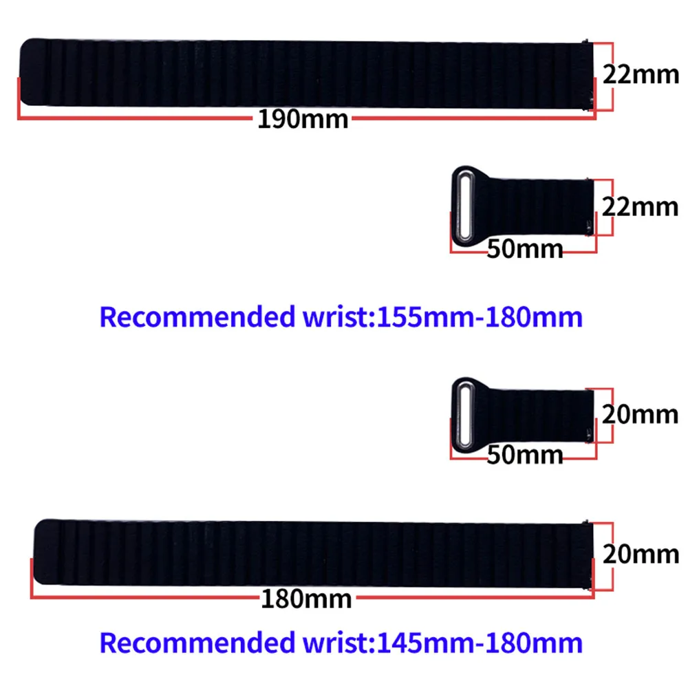 20/22mm Leather Loop Wrist Strap for HUAWEI WATCH 3 3Pro Band Magnetic Buckle Bracele for Huwei GT 2 42/46mm GT2 Pro Watchband