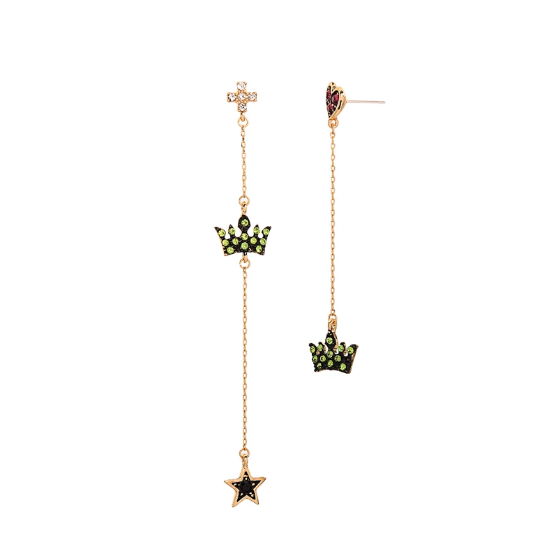 Модные серьги капли ювелирные изделия уникальный кристалл Черная Корона сердце