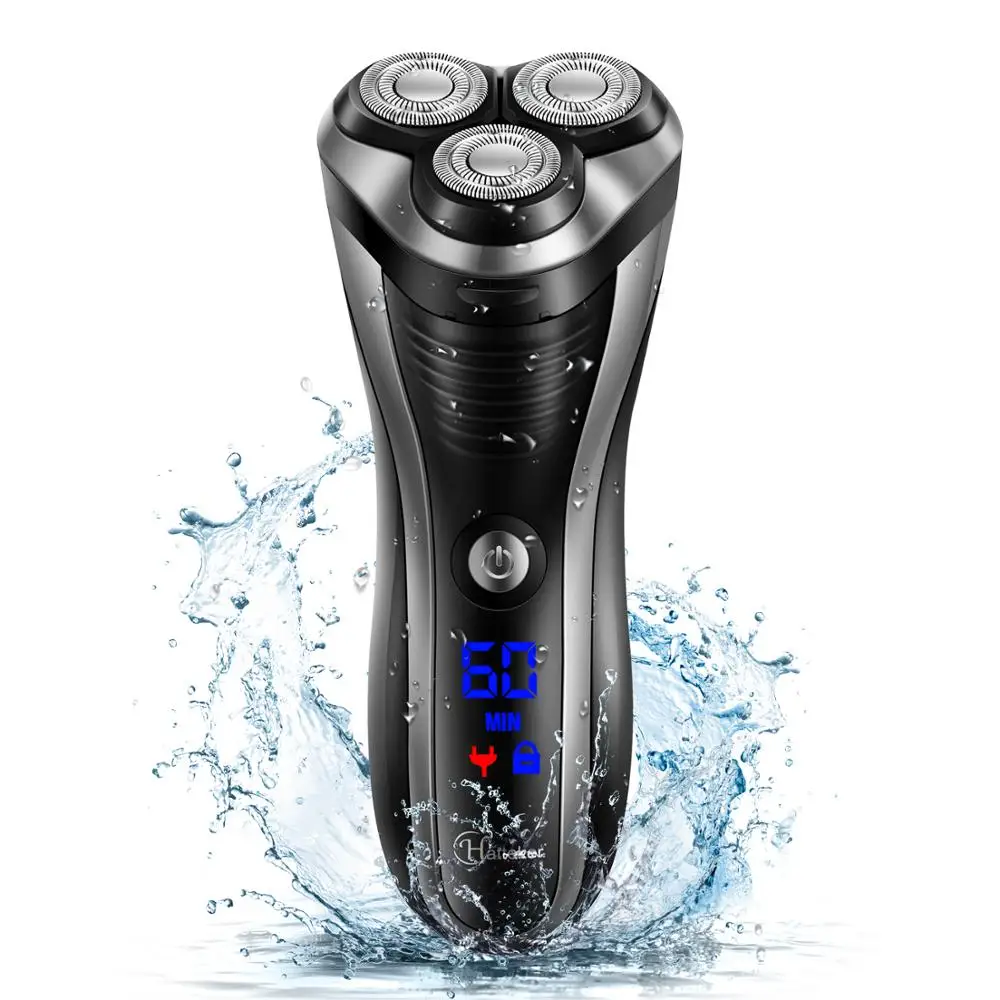 

HATTEKER Rotary Electric Shaver Triple Blade Float Razor USB Charging Hair trimmer Barbeador Shaver For Men