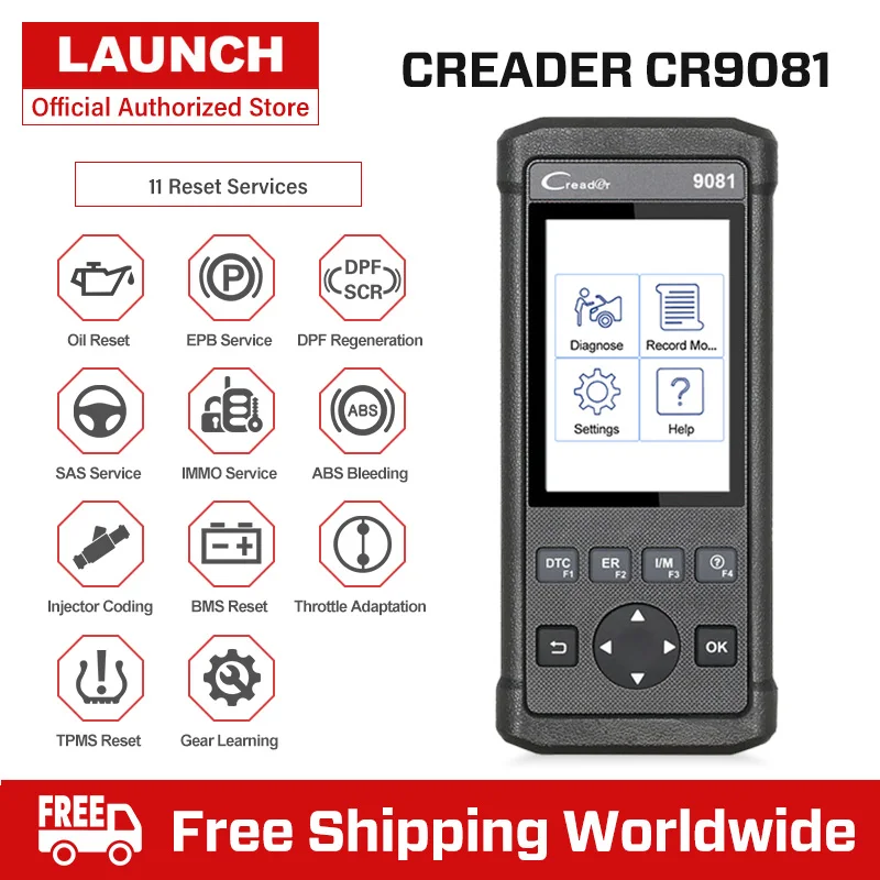 Launch CReader 9081 OBD2 сканер диагностический инструмент CR9081 OBD 2 считыватель кодов с ABS SRS Oil EPB BMS SAS DPF 11 функции сброса