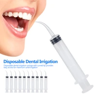 10pc disposable dental irrigation syringe curved tip clear utility hobby tool 12ccinjector oral care tooth whitening instruments