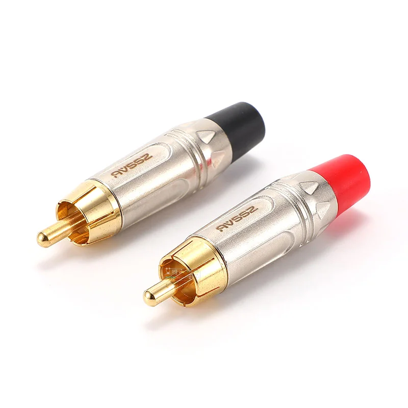 1 шт. позолоченный штекер RCA из чистой меди аудиоразъем со штекером аудиокабеля