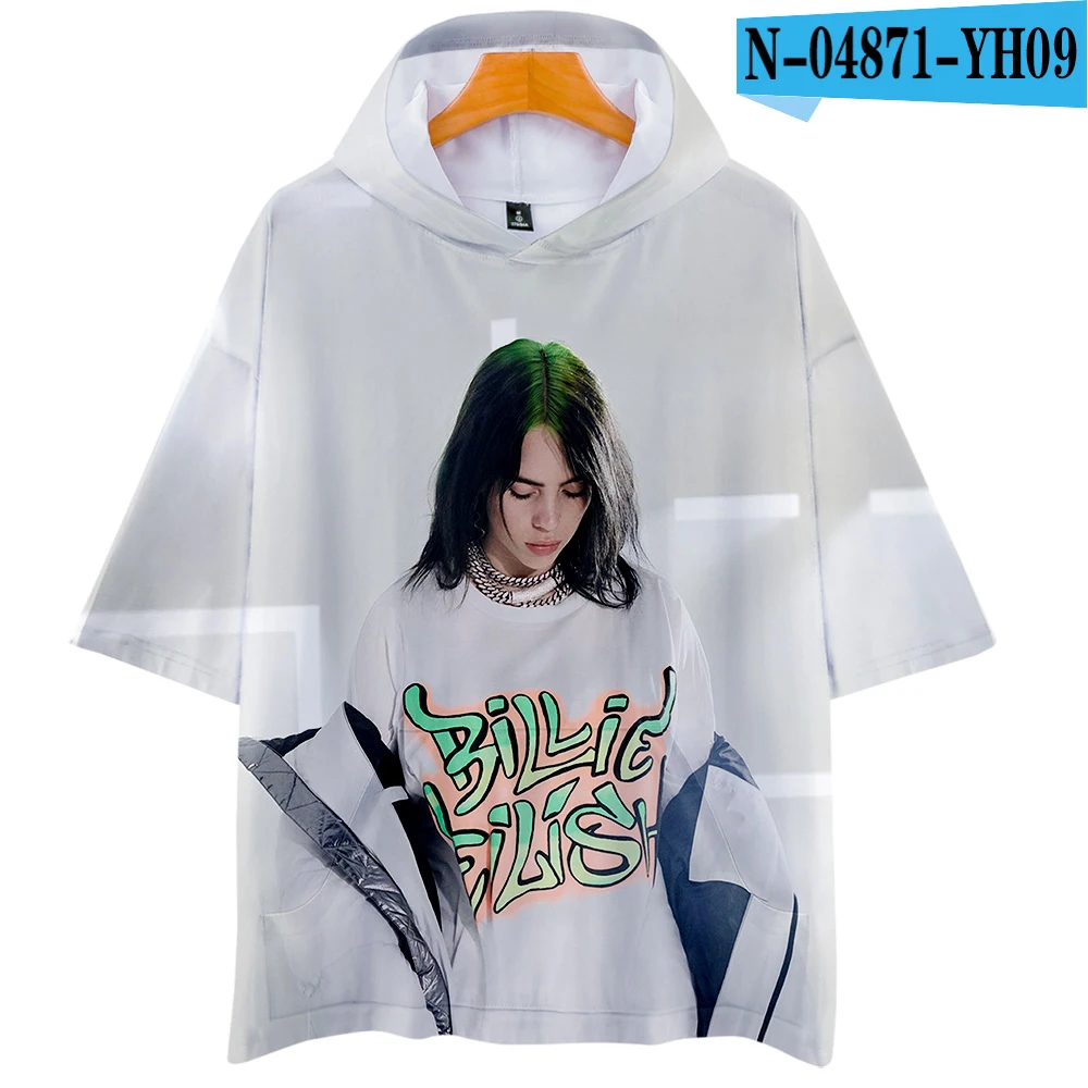 Цвет: желтый Billie Eilish 3D толстовки Новинка короткий рукав мода лето/весна футболка классная и дышащая футболка с коротким рукавом - Цвет: Цвет: желтый
