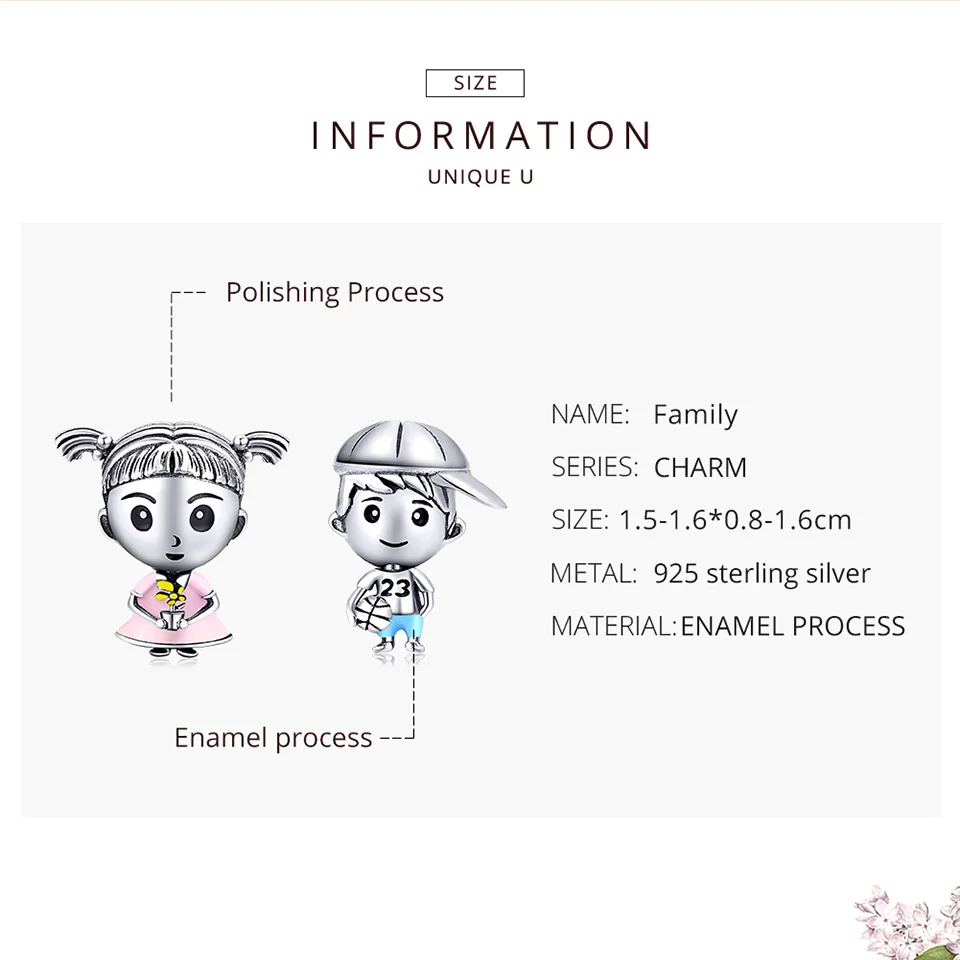 Bamoer 6 видов стилей семейная коллекция металлические бусины серебро 925 пробы шарм