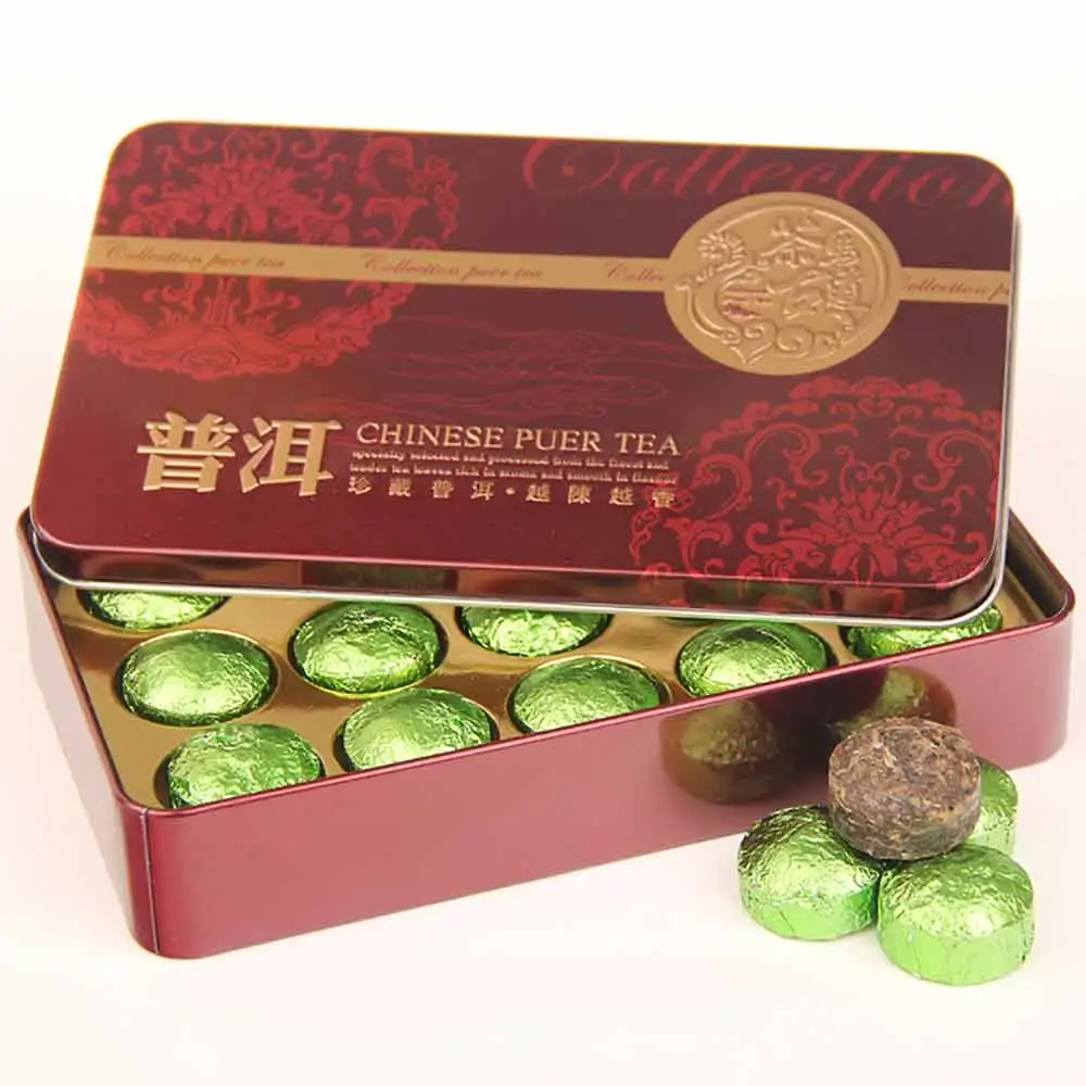 Лет клейкий рис сырой Pu'er мини туоча, Pu-erh Shen Pu'er подарочная упаковка 90 г