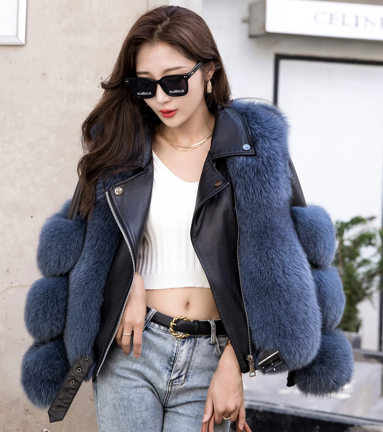 Real fox fur coat women winter fur coat natural fox fur jacket animal fur top wholesale quality clothing