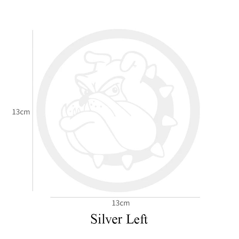

Creative Cartoon Black/Silver Bulldog Stickers Car Fuel Tank Cap Sticker Car Window Decoration Badge Auto Body Masking Sticker