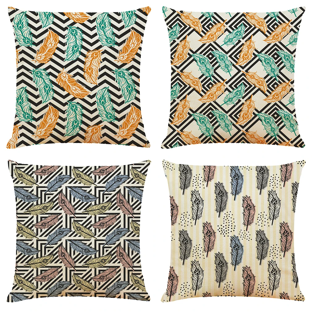 

Colorful Pillow Cases Striped Pattern Home Decor For Living Room Accessories For Bed Car Decoratiion Cushion Cover 45x45cm