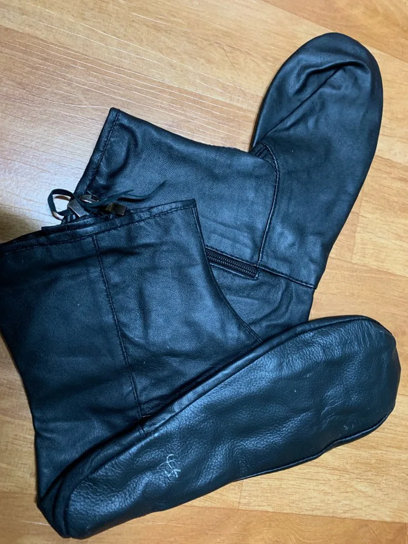 Черные женские зимние носки из натуральной кожи для молитвы Натуральная овечья