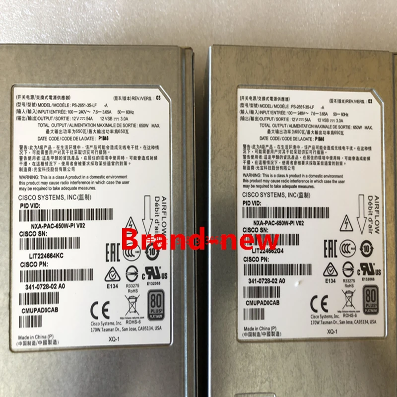 Verkaufen Neue Original NETZTEIL Für Cisco N9K-C93180YC-EX 650W Netzteil NXA-PAC-650W-PI NXA-PAC-650W-PE