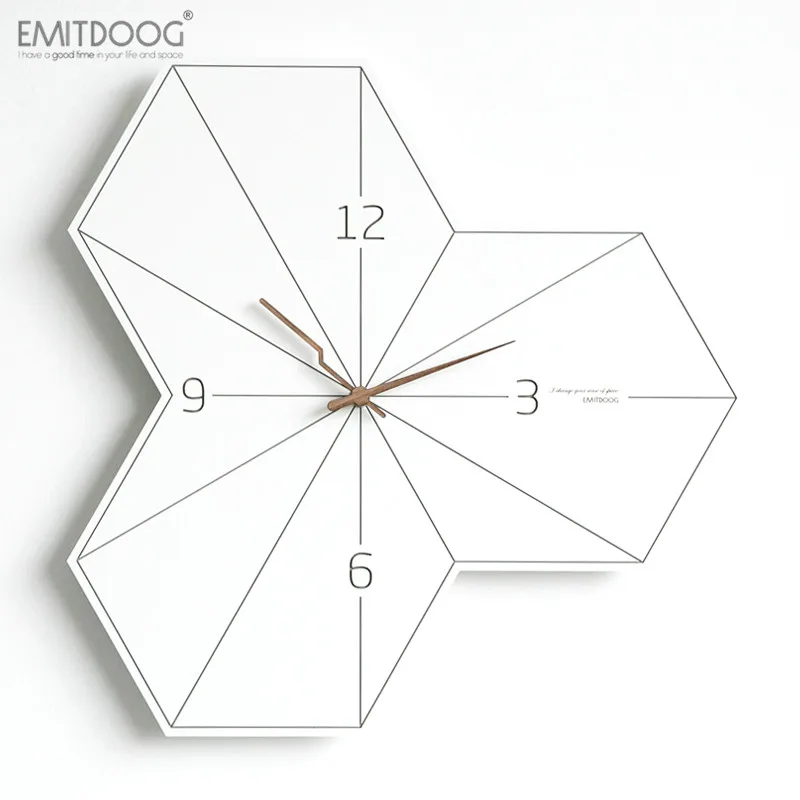Modern Design Wall Clock Nordic Minimalist Geometric Quiet Art Creativity White Zegar Scienny Watch DE50WC | Дом и сад