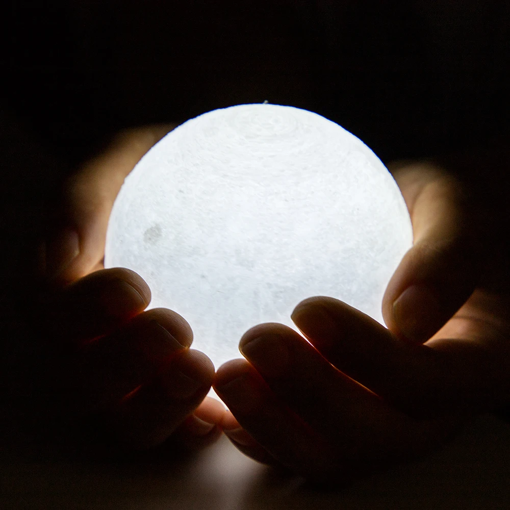 Лунный светильник 2 цвета меняющий 3D сенсорный выключатель перезаряжаемый принт