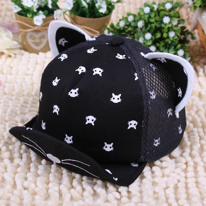 Black style 4 Милая Кепка для маленьких мальчиков с вышитыми цифрами, детская бейсболка на лето и осень, Детская Хлопковая солнцезащитная Кепка - Цвет: Black style 4
