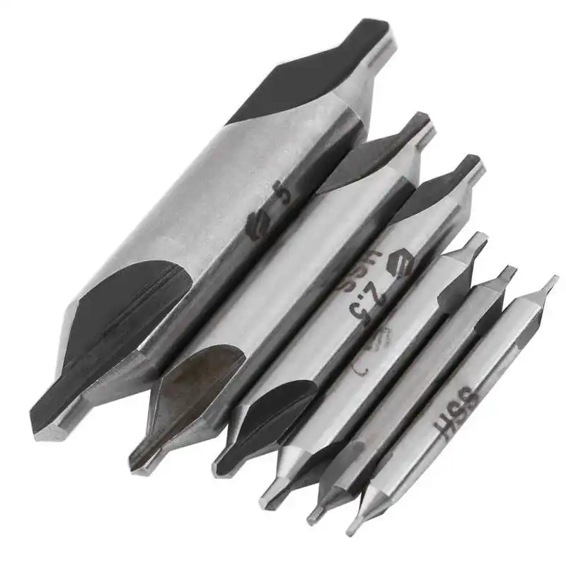 6pcs 1/1.5/2/2.5/3/5mm 60 Degree HSS Center Drill Bits Centering Drills Set extrator de parafuso | Инструменты