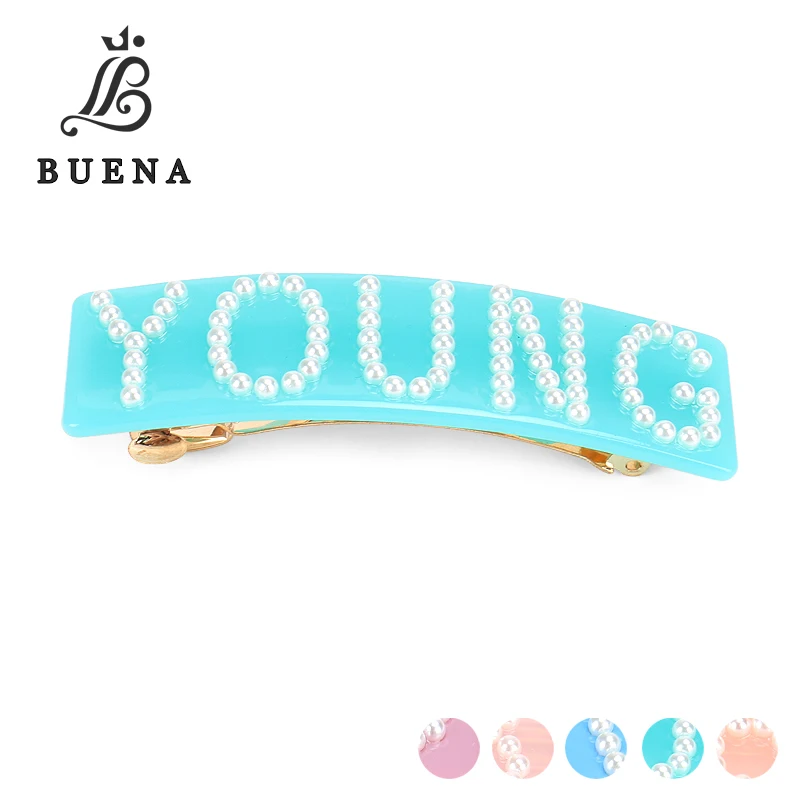 

Горячая Распродажа жемчужная заколка для волос модная заколка для волос с буквами карамельные цвета прямоугольная ацетатная женская заколка для волос