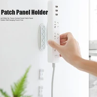 3pcsset socket paste no traces home punch free bedroom wall hanging reusable fixing study patch panel holder white storage rack