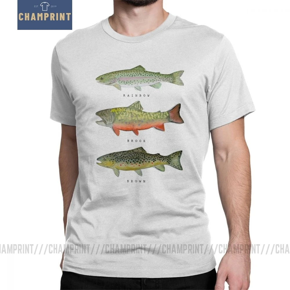 Коричневая Радужная Форель Triad забавная футболка для мужчин рыбалки одежда с