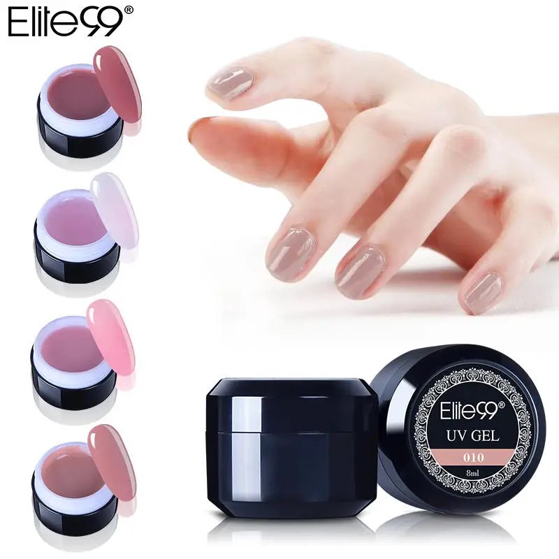 Гель лак для наращивания ногтей прозрачный Камуфляжный розовый 8 мл|Гель ногтей| |