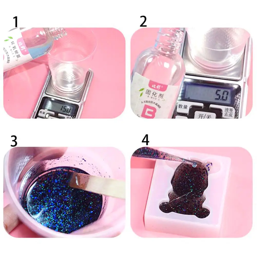 

HOT SALES!!! 2Pcs 75/25g 3:1 Clear AB Epoxy Resin Glue DIY Dried Flower Jewelry Bracelet Mold