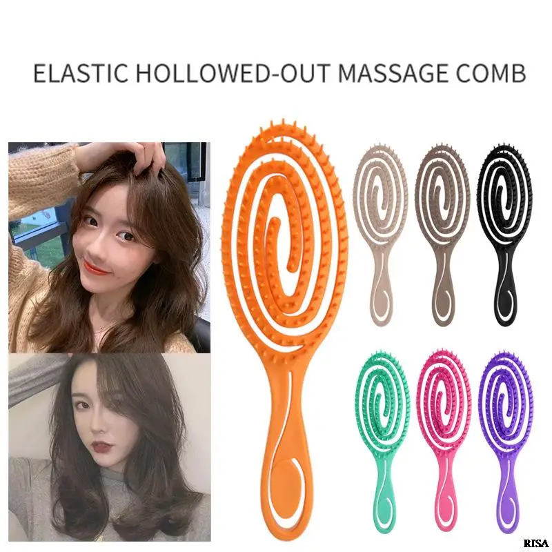 

Elliptical Styling Mosquito Comb Hollowing Out Hairbrush Wet Curly Detangle Hair Dry And Wet Massage Hairdressing Comb