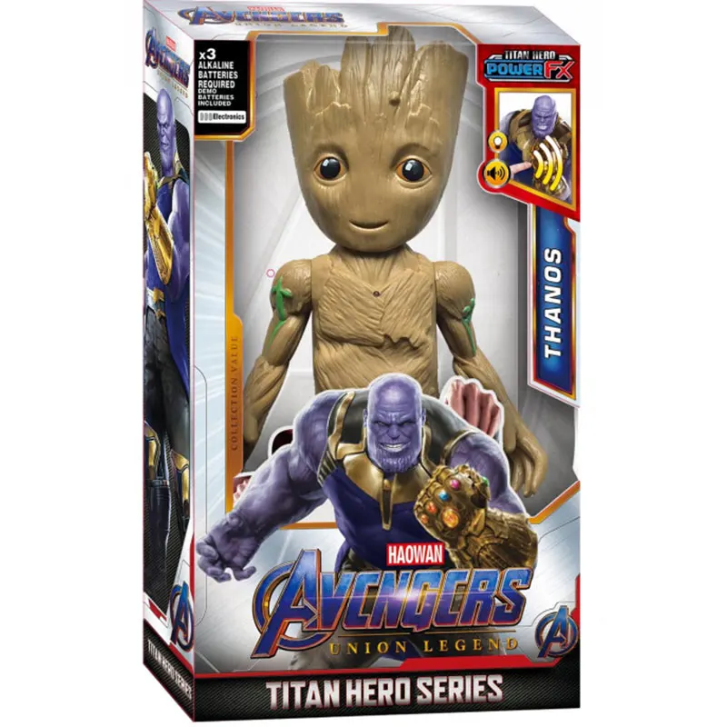 Groot Marvel игрушки Мстители 4 фигурка супергероя Железный человек Халк Капитан Америка Тор человек паук Супермен модель игрушки - Цвет: Groot