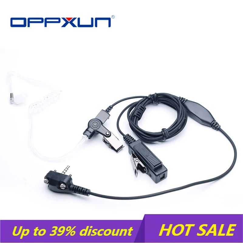 

OPPXUN FBI Monitoring Air Tube Headset for Vertex Standard Radio VX-231 VX-160 VX-180 VX-168 VX231 Two-Way Radio PTT Microphone