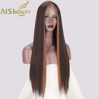 aisi beauty synthetic wigs mix brown long straight wigs for women middle part black blonde purple red pink daily use hairs