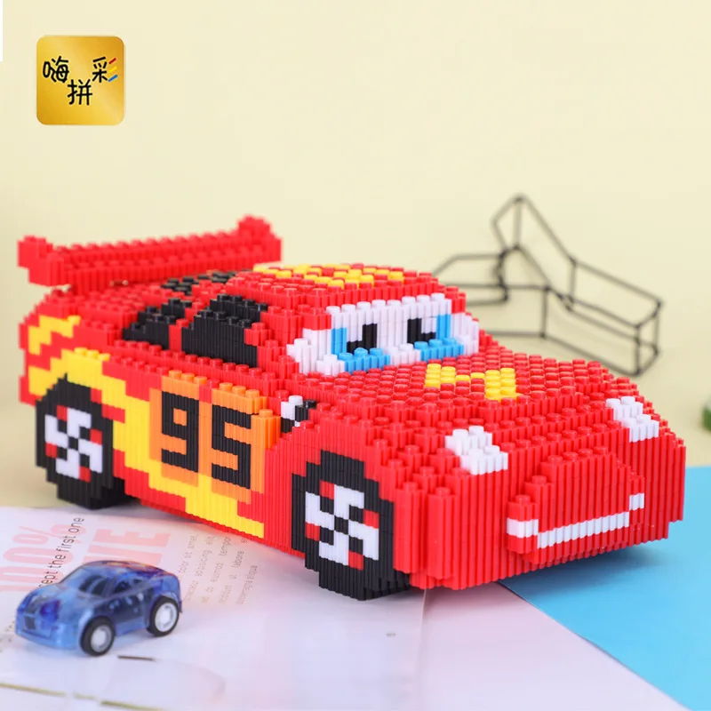 Большие машинки Молния Маккуин строительные блоки игрушки LegoING милые DIY аниме
