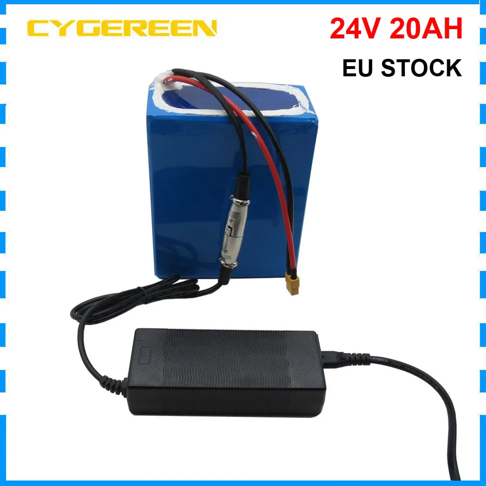 

500W 24V 20AH Lithium 18650 Ebike Battery Pack 24V 7S Li-ion E Bike Bateria 250W Motor with 29.4V 3A charger