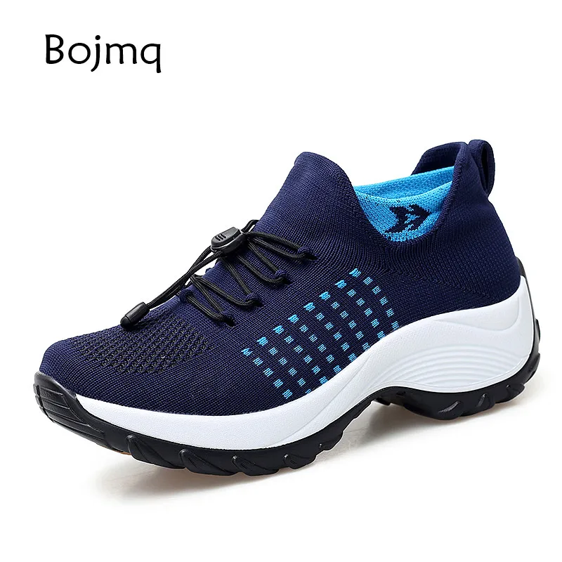Bojmq tenis feminino Tenis Mujer; Новинка года; мягкий светильник; спортивная обувь; женская обувь для тенниса; женские устойчивые спортивные кроссовки; кроссовки - Цвет: Синий
