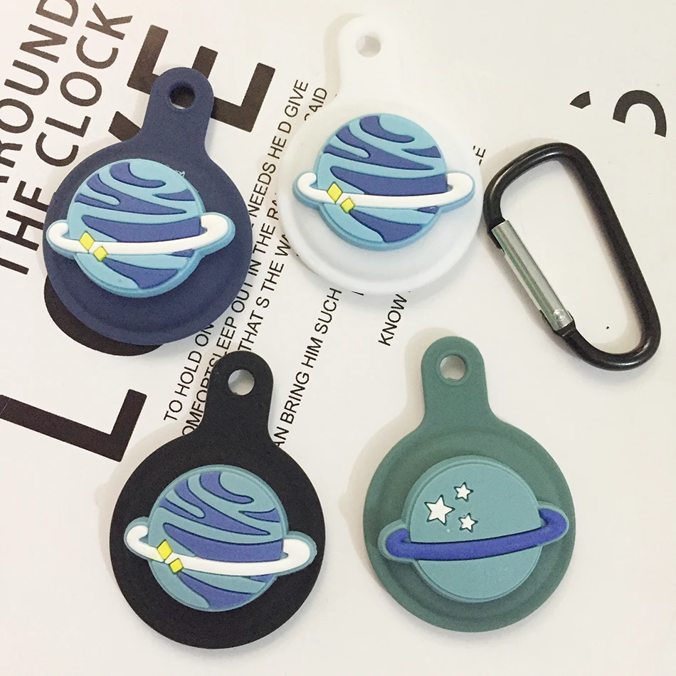 

For AirTag Case Cartoon Space series Anti-lost Silicone Protective Case for Air Tags Locator Tracker Protection Cover KeyHook