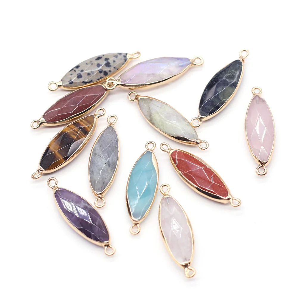 Коннектор из натурального камня с двумя отверстиями изысканные подвески в форме