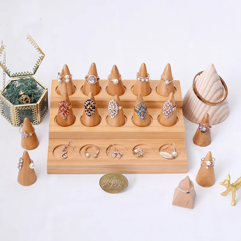 

Solid Wood Ladder Type Ring Seat Tail Ring Storage Stand Log Display Counter Jewelry Rack Spray Paint Storage Tray