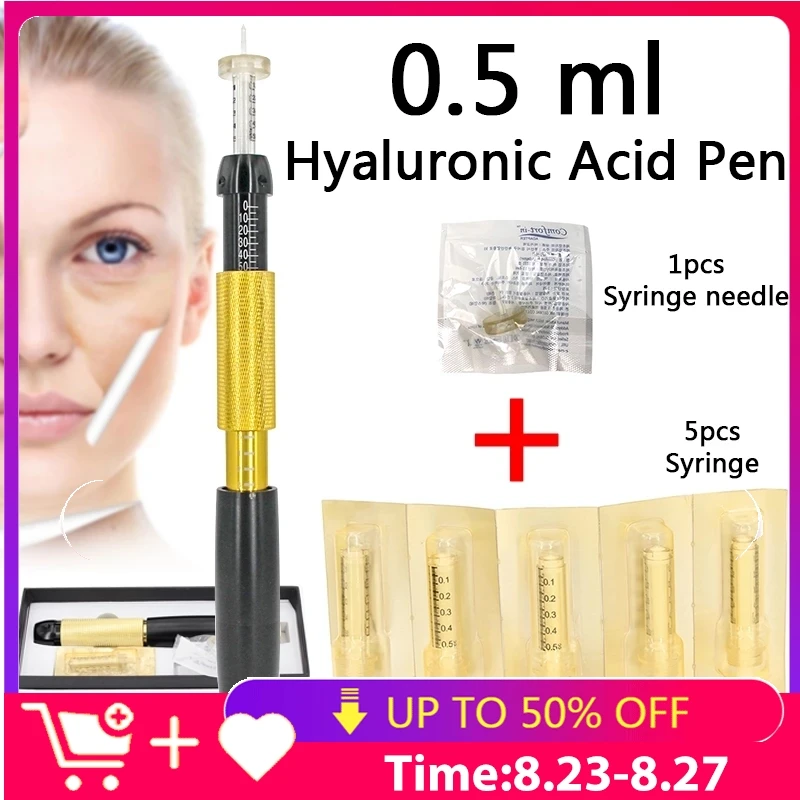 Шприц для наполнения губ и лица с гиалуроновой ручкой 3 скорости 0 5 мл ручка