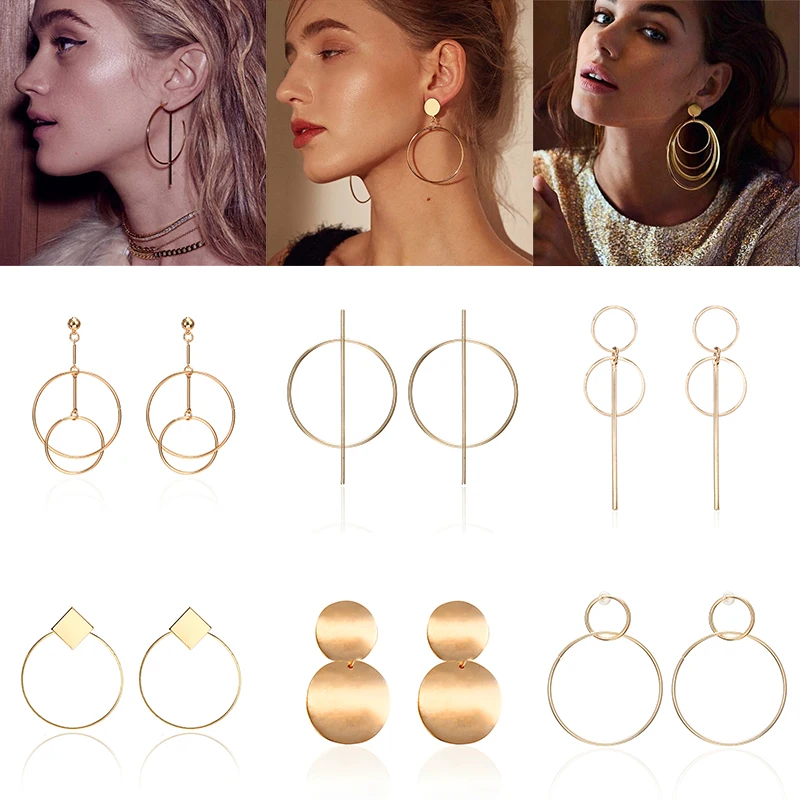 Модные маленькие металлические Висячие серьги для женщин ювелирные изделия