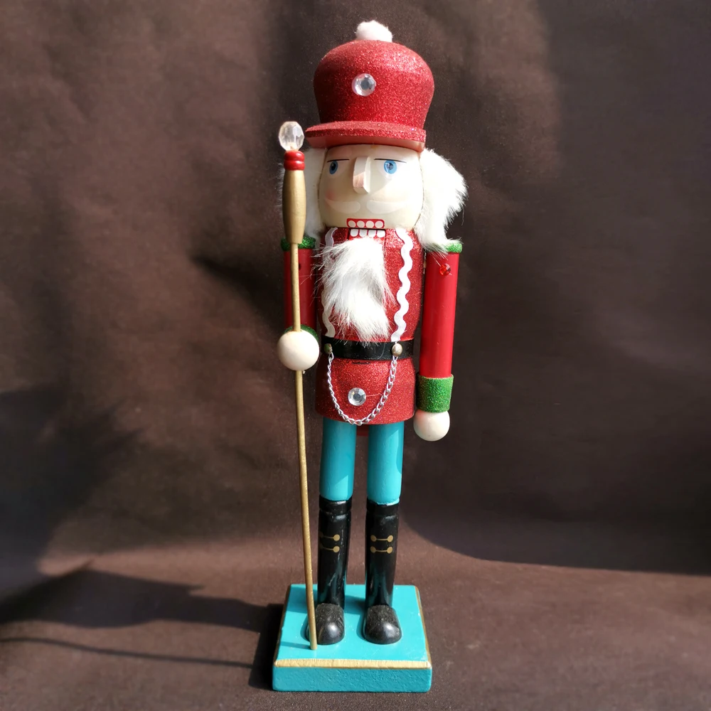 35 см барабанщик-гайкер солдат марионетка редкая Рождественская резьба по дереву