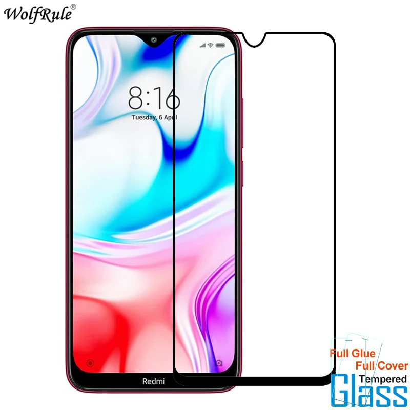 Защитное стекло для экрана Xiaomi Redmi 8A 8 полное клеевое покрытие закаленное