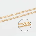 Ювелирные изделия XP, (50 см 70 см х 4 мм), позолоченные 18 карат, Длинные ожерелья Фигаро 3:1 для мужчин и женщин, модные украшения без никеля