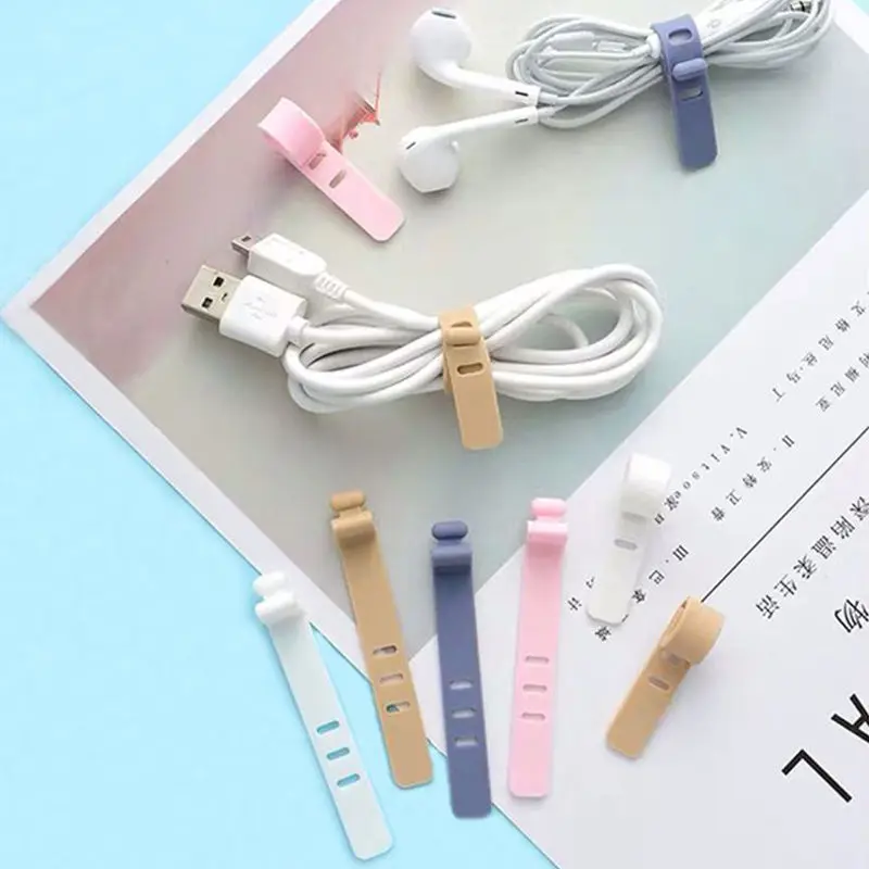 10 шт. силиконовые зажимы для кабеля органайзер проводов многоразовые кабельные