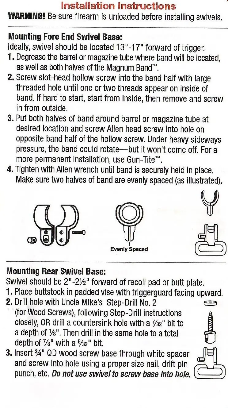 Спарта пистолет слинг стальные Вертлюги подходят Magnum полоса Сплит баррель