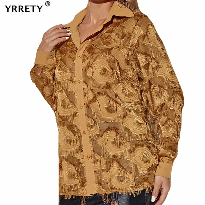 

Женская рубашка с отложным воротником, на пуговицах, свободного покроя