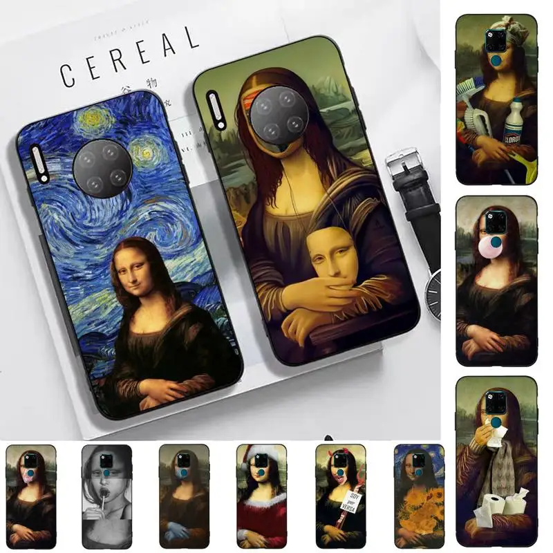 

TOPLBPCS Funny Mona Lisa Phone Case for Huawei Mate 20 10 9 40 30 lite pro X Nova 2 3i 7se