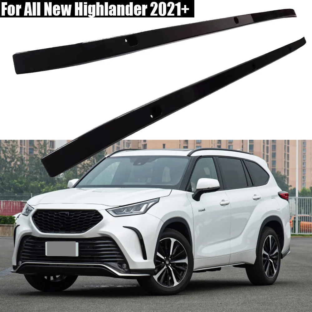 

2Pcs Black Left Right Roof Rack Bar Rail Fits For All New Toyota Highlander XU70 2020 2021 2022 Luggage Bar