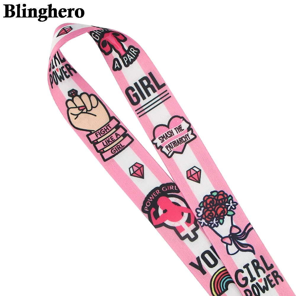 CA1476 Feminism Keychain Lanyards Badge Id Holder ID Card Pass Cell Phone USB Neck Straps Key Band Gift for women | Мобильные