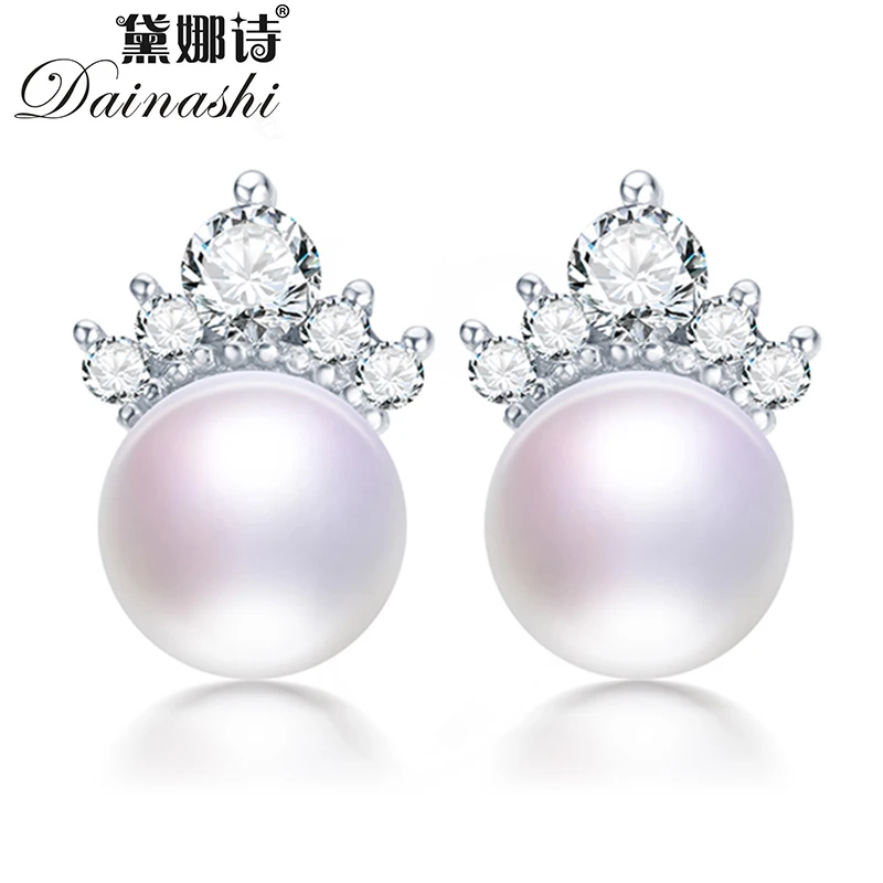 Dainashi 100% подлинные серьги из натурального пресноводного жемчуга модные ювелирные