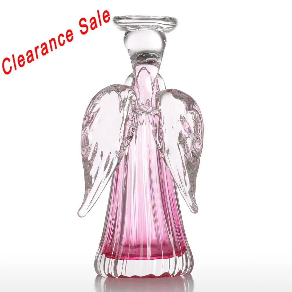 Стеклянный подсвечник в виде ангела длинной юбке подарок стеклянное украшение