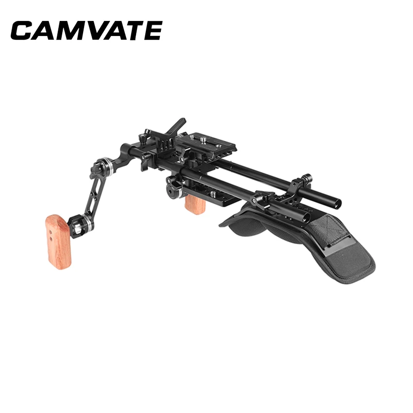 CAMVATE Pro плечевое крепление с Manfrotto QR основание и регулируемая розетка деревянная