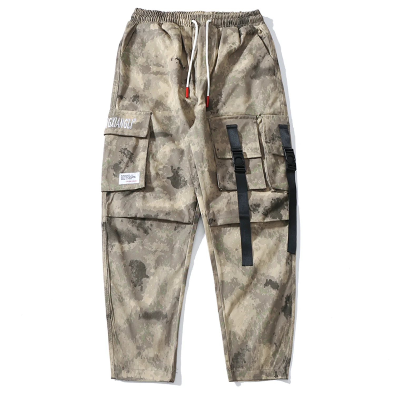 Aelfric Eden Мода ленты дизайн мульти карманы мужские брюки карго 2019 Harajuku Беговые в